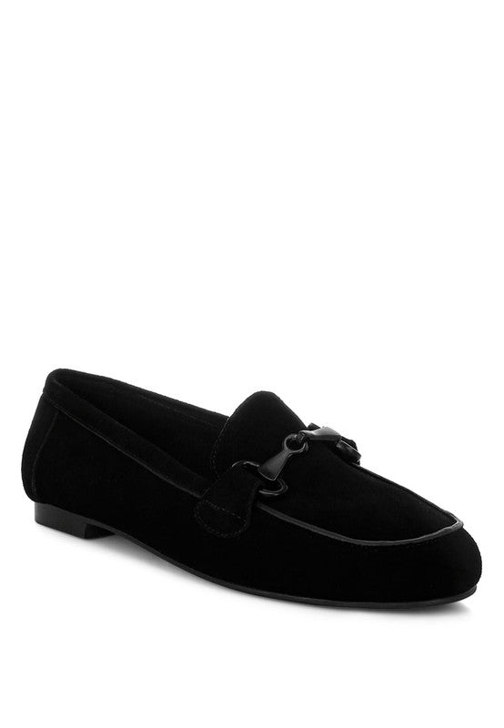 Rag Company Awen Monochromatic Horsebit Real Suede Loafers for Men