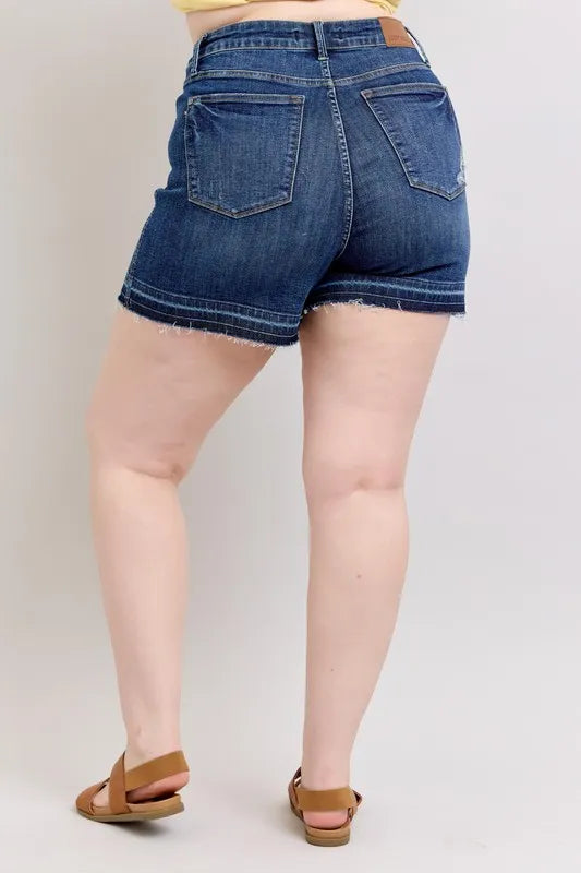 Judy Blue High Waist Tummy Control Denim Shorts Plus Size
