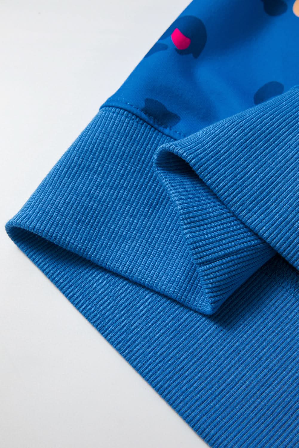 Sky blue leopard print pullover