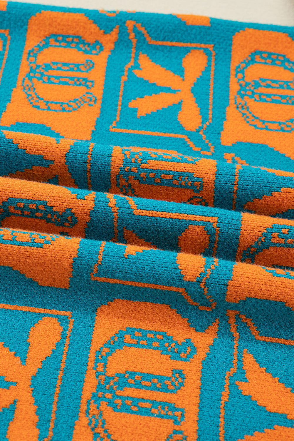 Light Blue Bows And Horseshoes Pattern Western Sweater