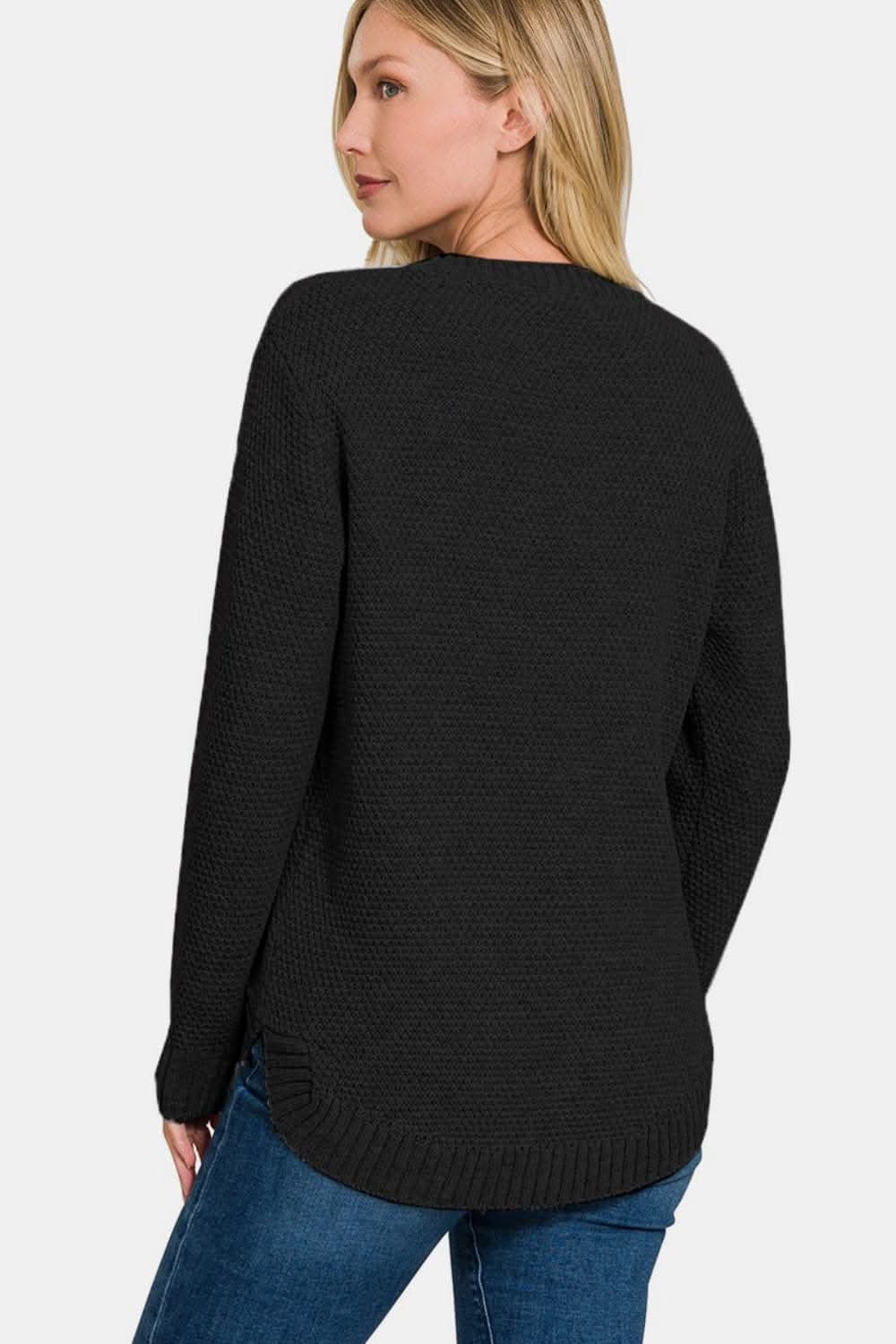 Zenana cozy curved hem sweater