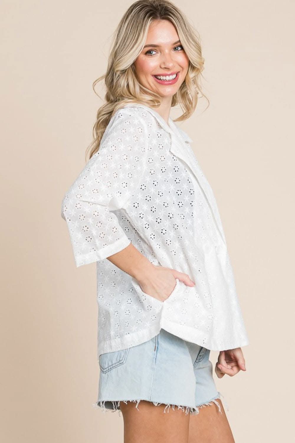 Culture Code chic eyelet jacket