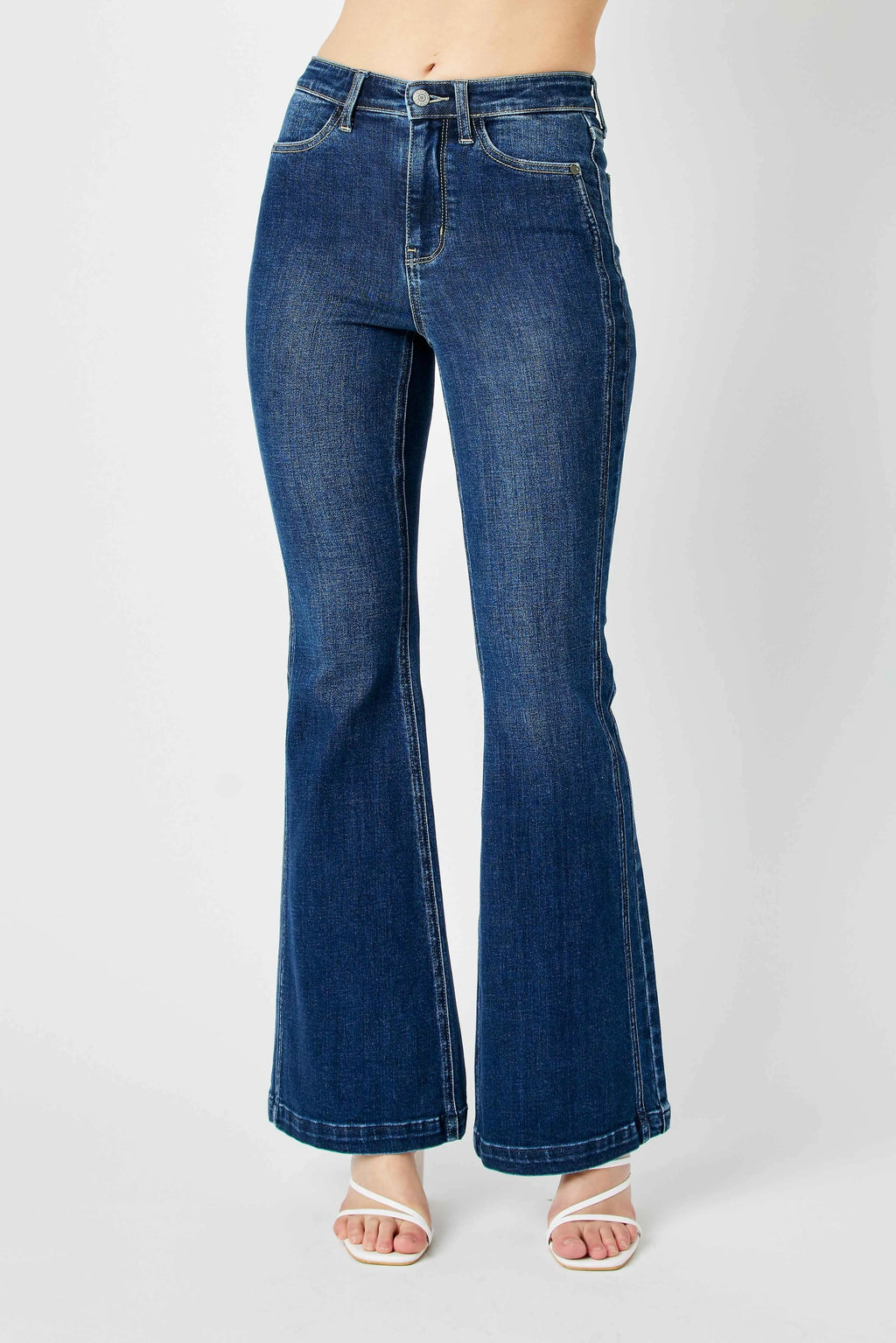 Judy Blue High Waist Flare Jeans Plus Size Angled Side Seam