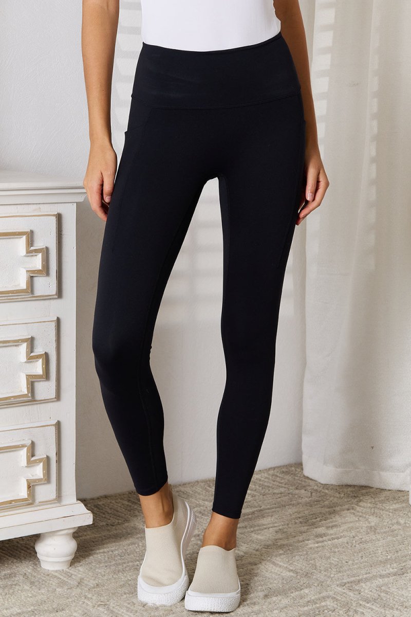 Trendsi Basic Bae Wide Waistband Sports Leggings for