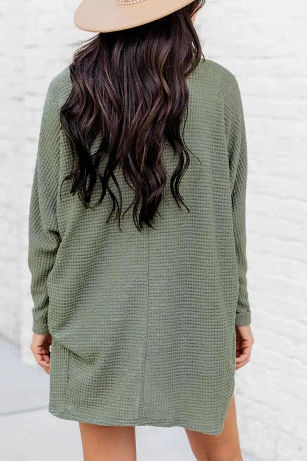Cozy open-front cardigan with pockets
