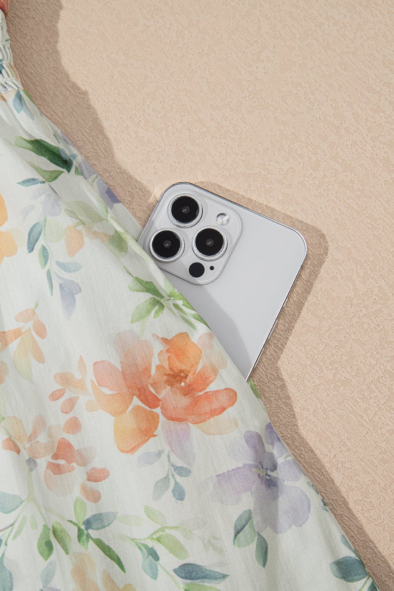 Love Salve  Beige Floral Print Shirred High Waist Puff