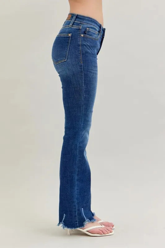 Judy Blue Plus Size Mid Rise Non Distressed Hem Bootcut Jeans