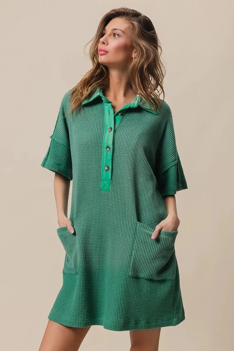 BiBi Dip Dye Mineral Washed Knit Dress for Casual Style