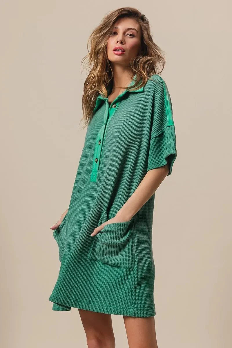 BiBi Dip Dye Mineral Washed Knit Dress for Casual Style