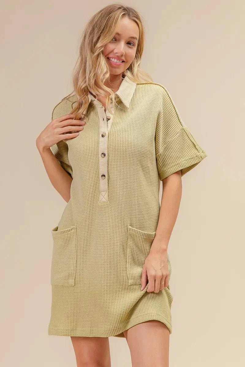 BiBi Dip Dye Mineral Washed Knit Dress for Casual Style