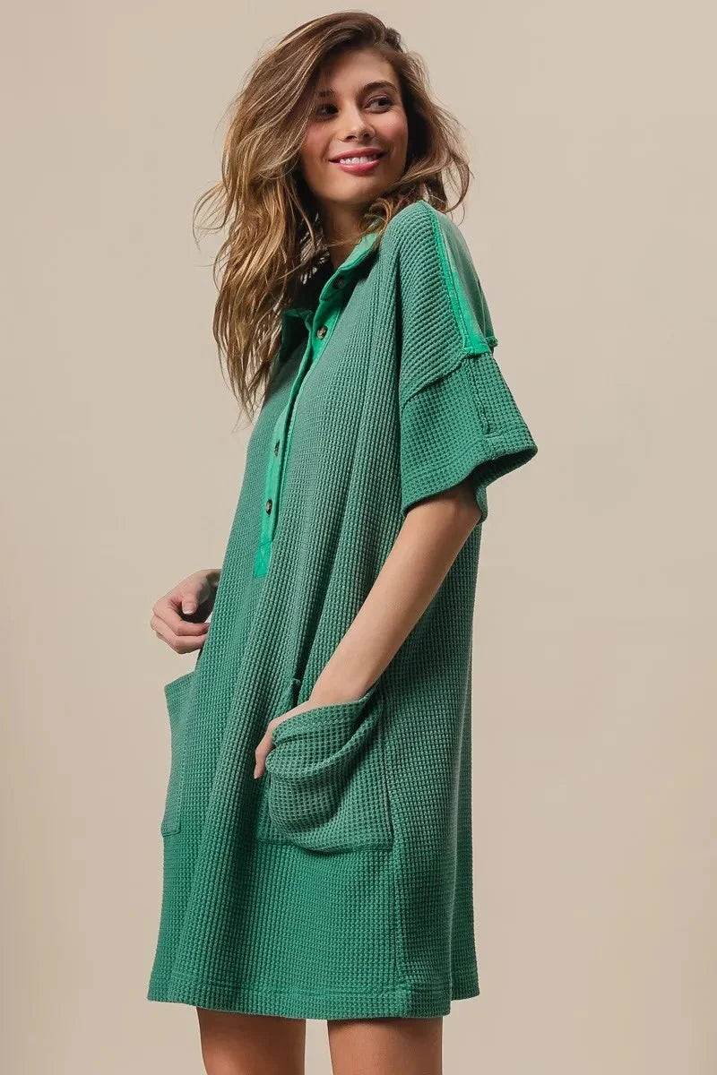 BiBi Dip Dye Mineral Washed Knit Dress for Casual Style