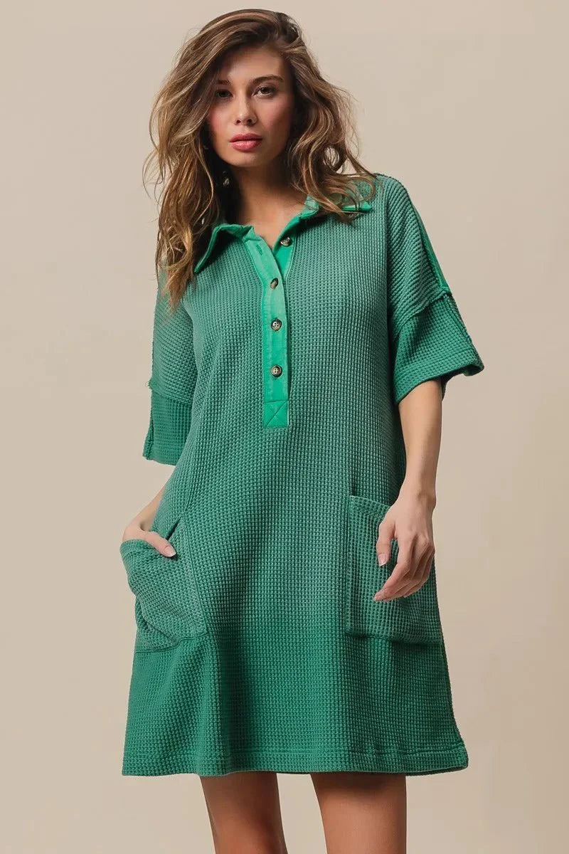 BiBi Dip Dye Mineral Washed Knit Dress for Casual Style