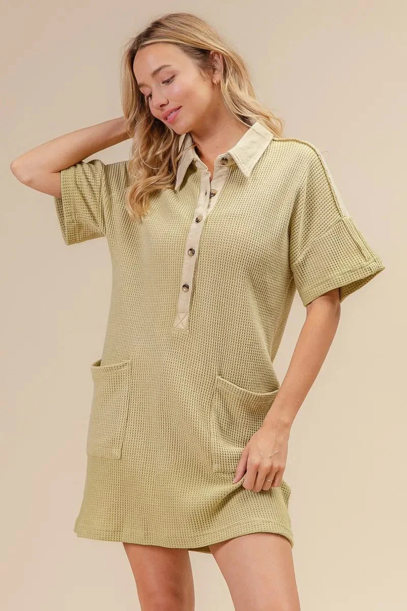 BiBi Dip Dye Mineral Washed Knit Dress for Casual Style