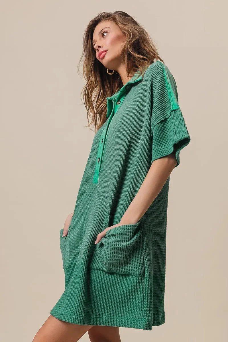 BiBi Dip Dye Mineral Washed Knit Dress for Casual Style