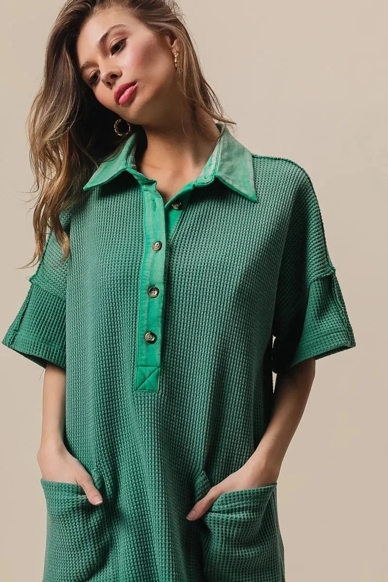 BiBi Dip Dye Mineral Washed Knit Dress for Casual Style