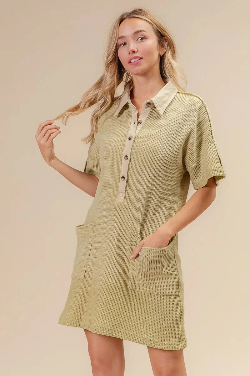 BiBi Dip Dye Mineral Washed Knit Dress for Casual Style