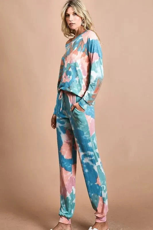 BiBi Tie Dye French Terry Jogger Pants for Cozy Comfort