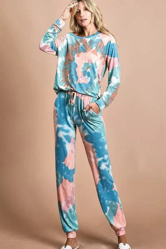 BiBi Tie Dye French Terry Jogger Pants for Cozy Comfort