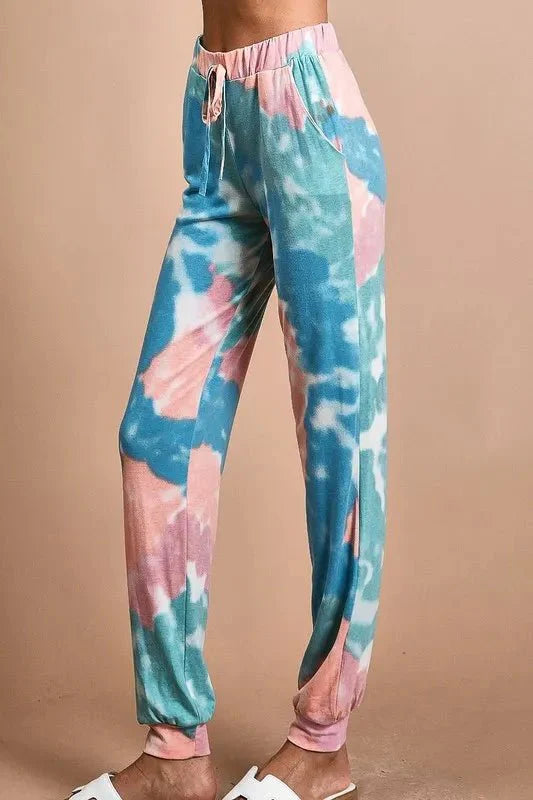 BiBi Tie Dye French Terry Jogger Pants for Cozy Comfort