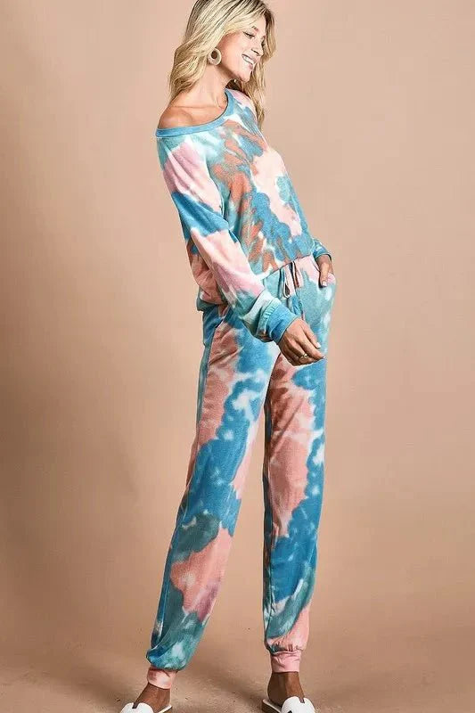 BiBi Tie Dye French Terry Jogger Pants for Cozy Comfort