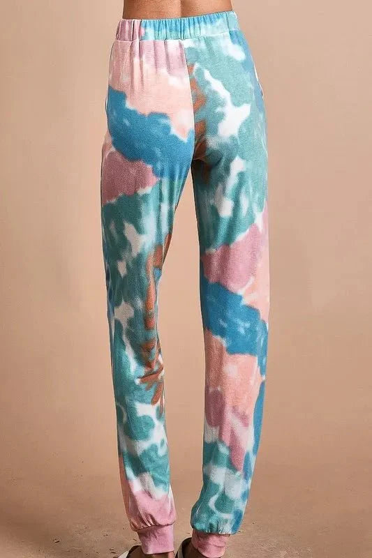 BiBi Tie Dye French Terry Jogger Pants for Cozy Comfort