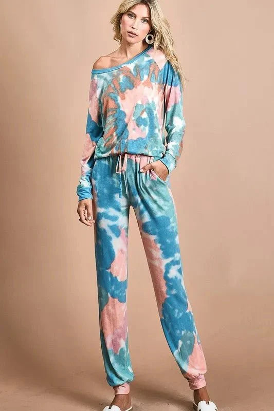 BiBi Tie Dye French Terry Jogger Pants for Cozy Comfort