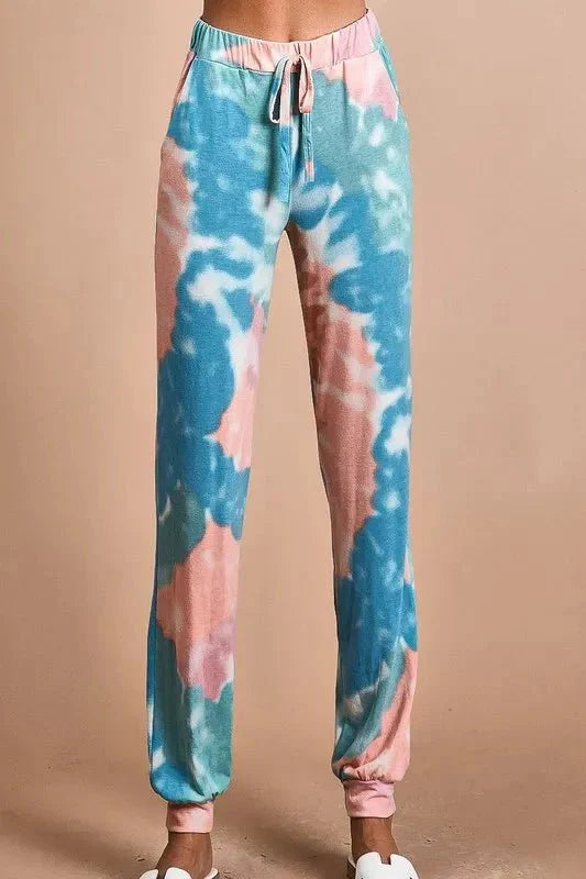 BiBi Tie Dye French Terry Jogger Pants for Cozy Comfort