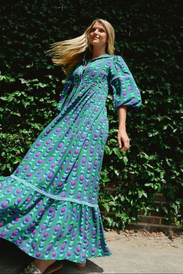 Alexi Maxi Dress- Winter Cobalt Green