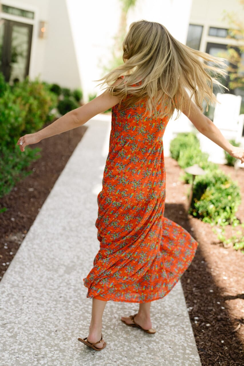 Clara Maxi Dress - Bright Coral