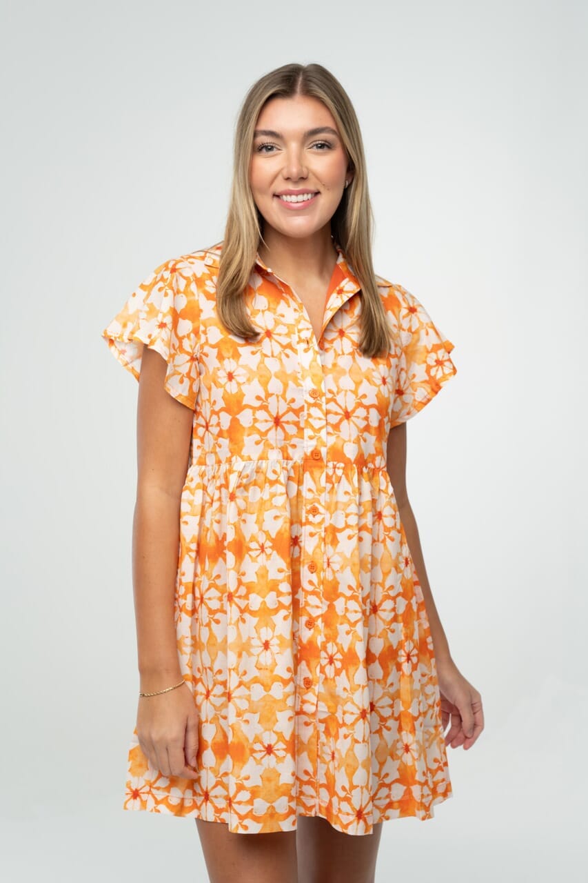 Frenchi Mini Gameday Dress- Orange