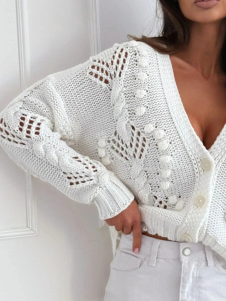 Button Up V-Neck Cardigan