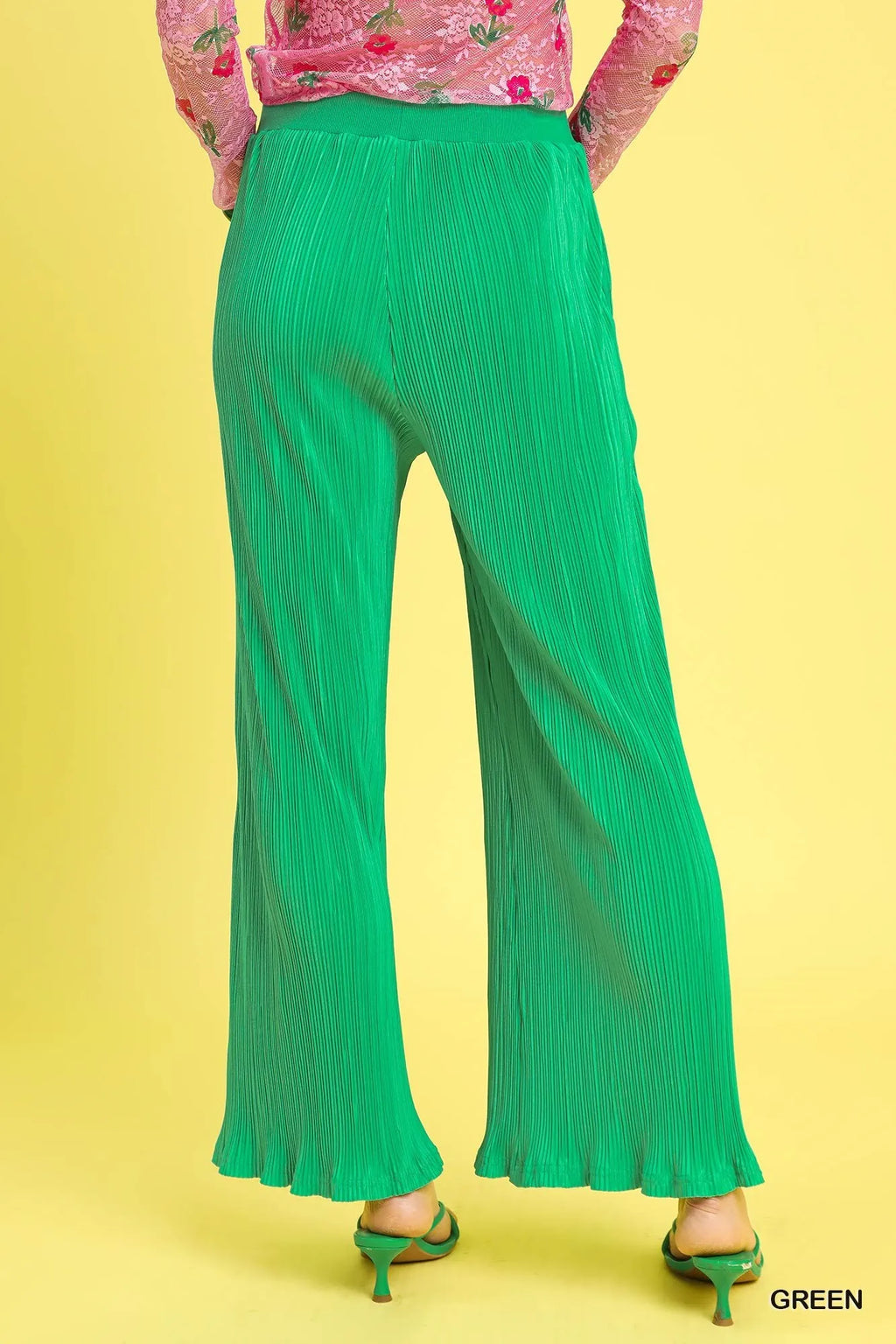 Umgee Wide Leg Textured Pants