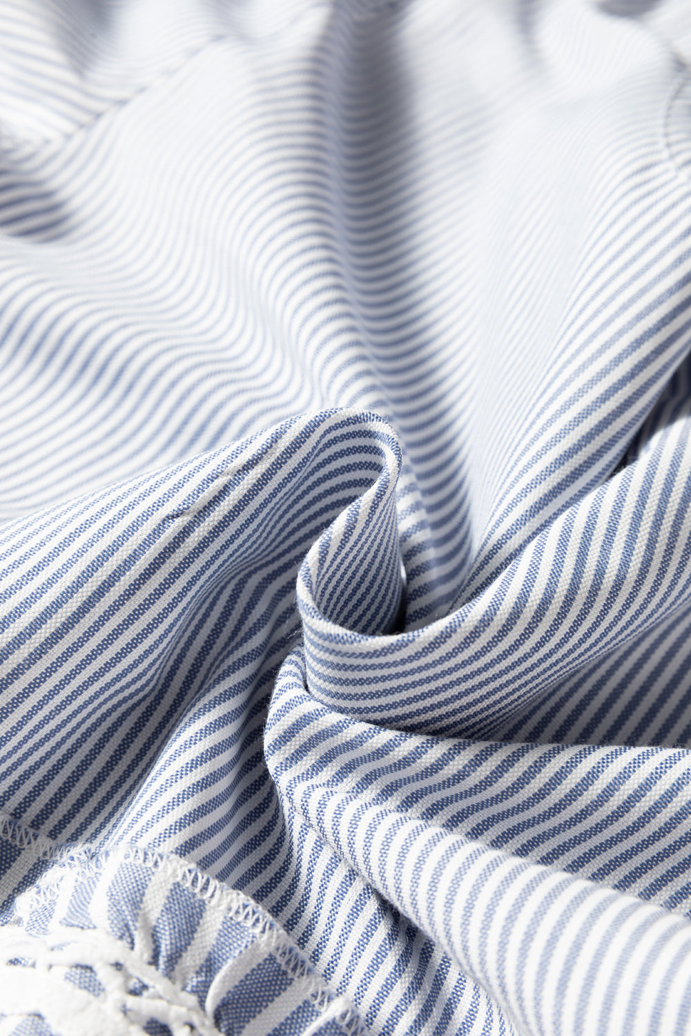 Premium Sky Blue Stripe Patchwork Lace Maxi Dress Bracelet Sleeve