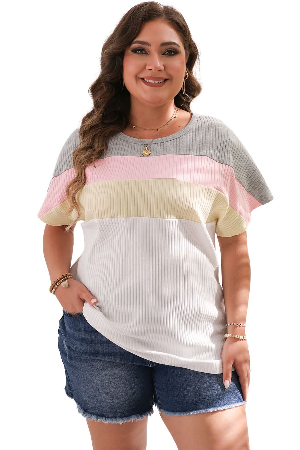 Stylish white batwing tee plus size