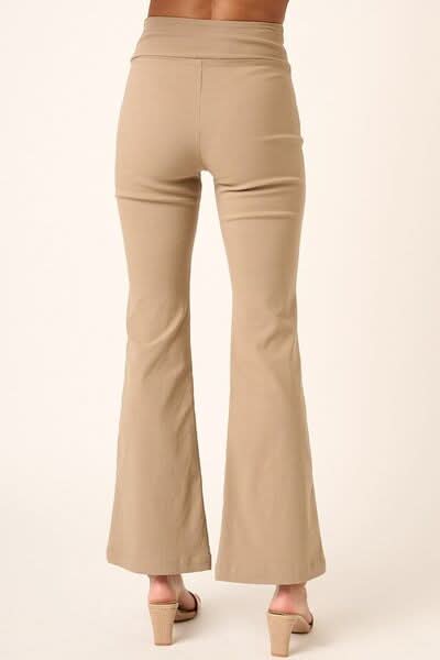 Chic Flare Pants with Surplice V-Waist Design