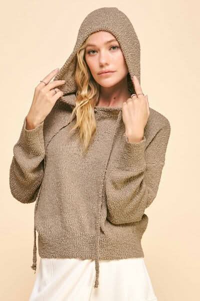 Cozy Drop Shoulder Hooded Sweater by Davi & Dani
