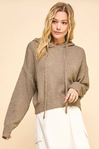 Cozy Drop Shoulder Hooded Sweater by Davi & Dani