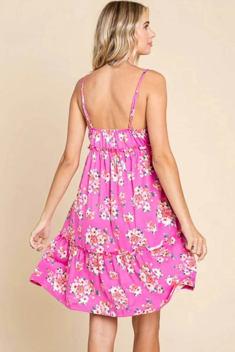 Culture Code Full Size Floral Ruffled Cami Dress for Women