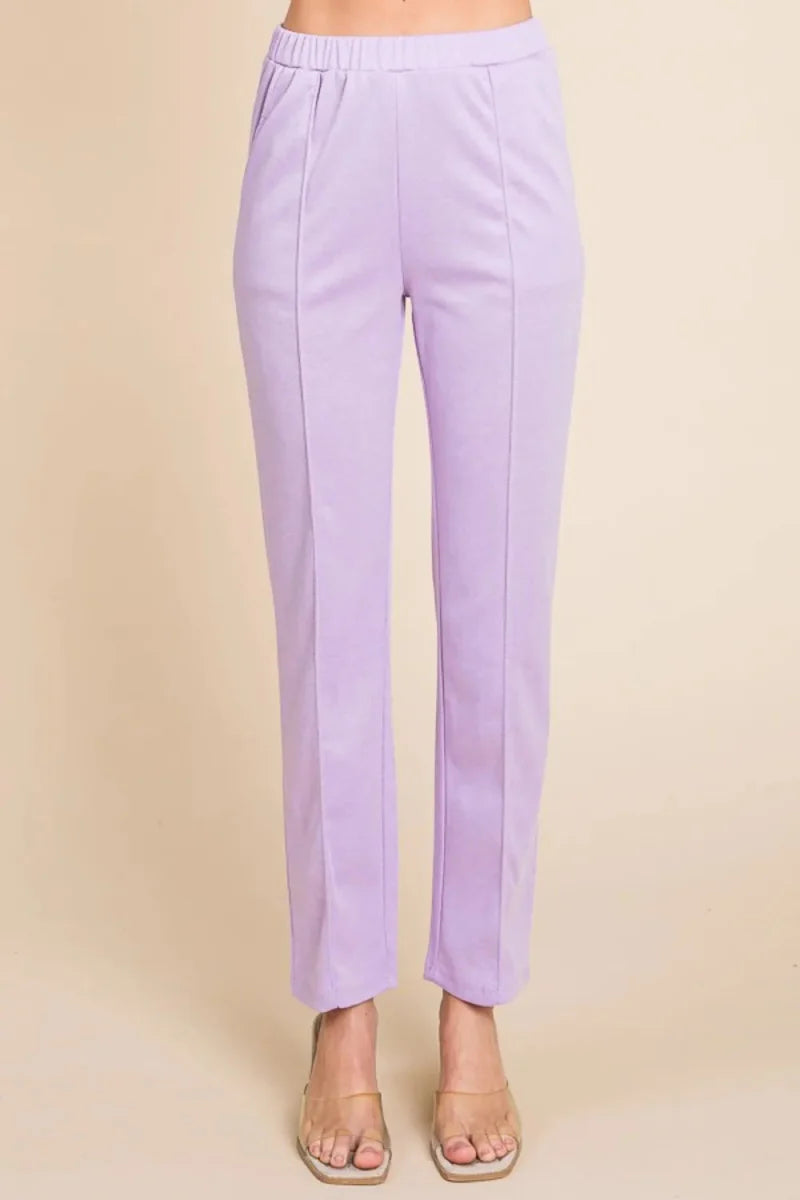 Culture Code Full Size Pin Tuck Detail Slim Pants for Women
