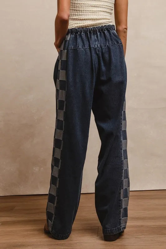BiBi Washed Denim Mix And Match Long Pants