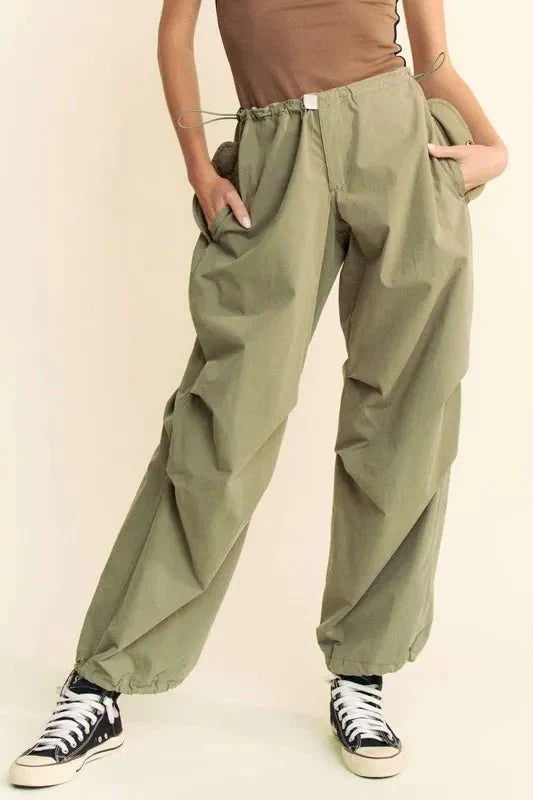 Davi & Dani Drawstring Baggy Pants with Pockets for Comfort