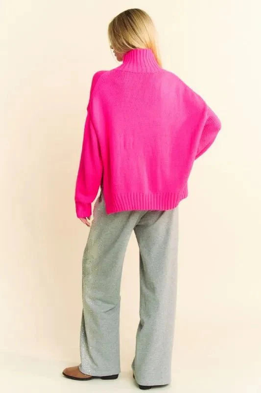 Davi & Dani Rhinestone Elastic Waist Wide Leg Pants For Women