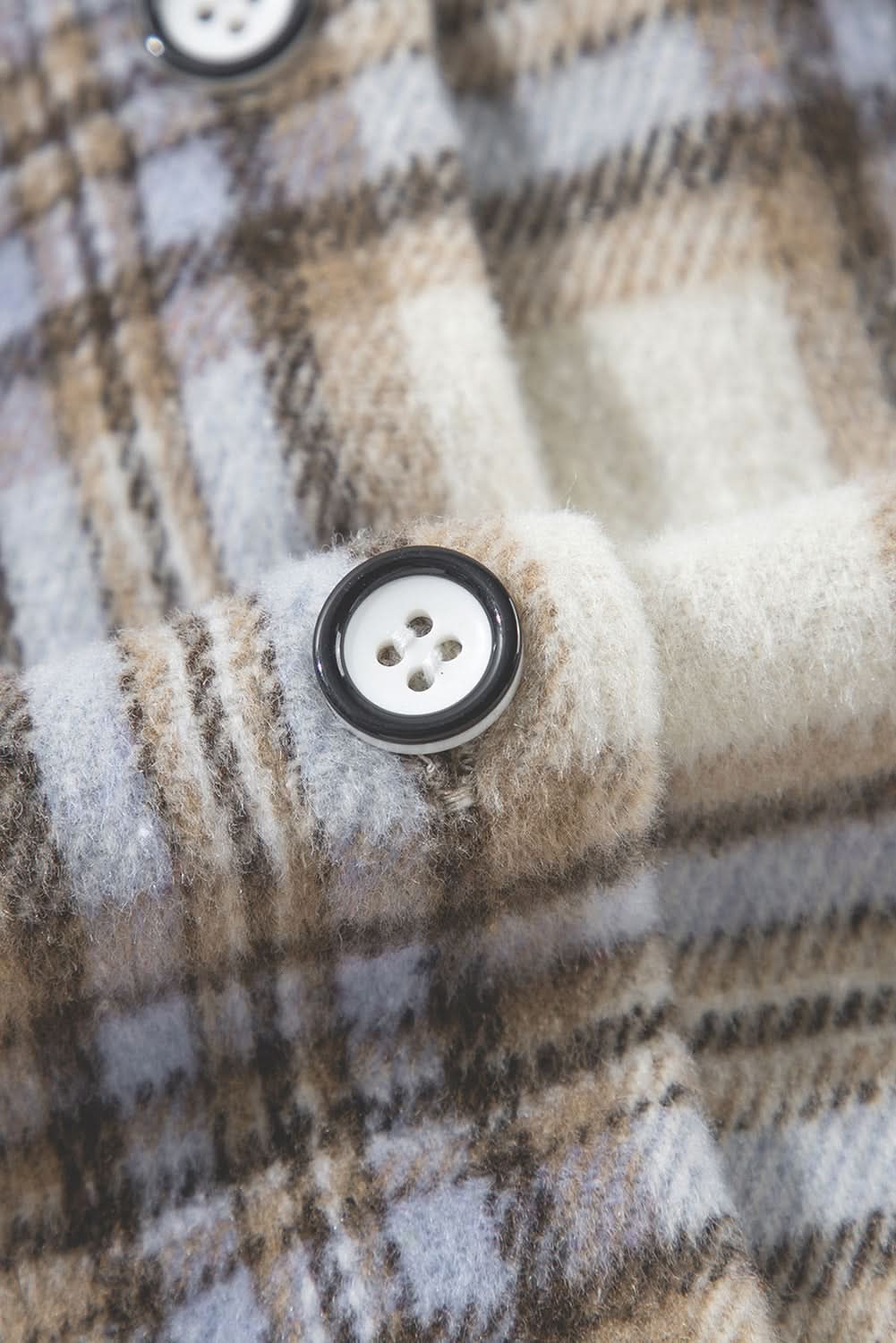 Chic white plaid plus size shacket