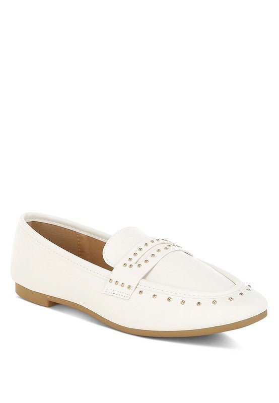 Rag Company Dorlina Studded Faux Leather Loafers - Stylish Comfort Footwear
