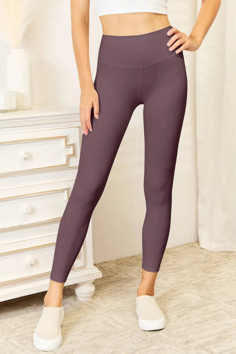 Double Take Wide Waistband Sports Leggings for Comfort