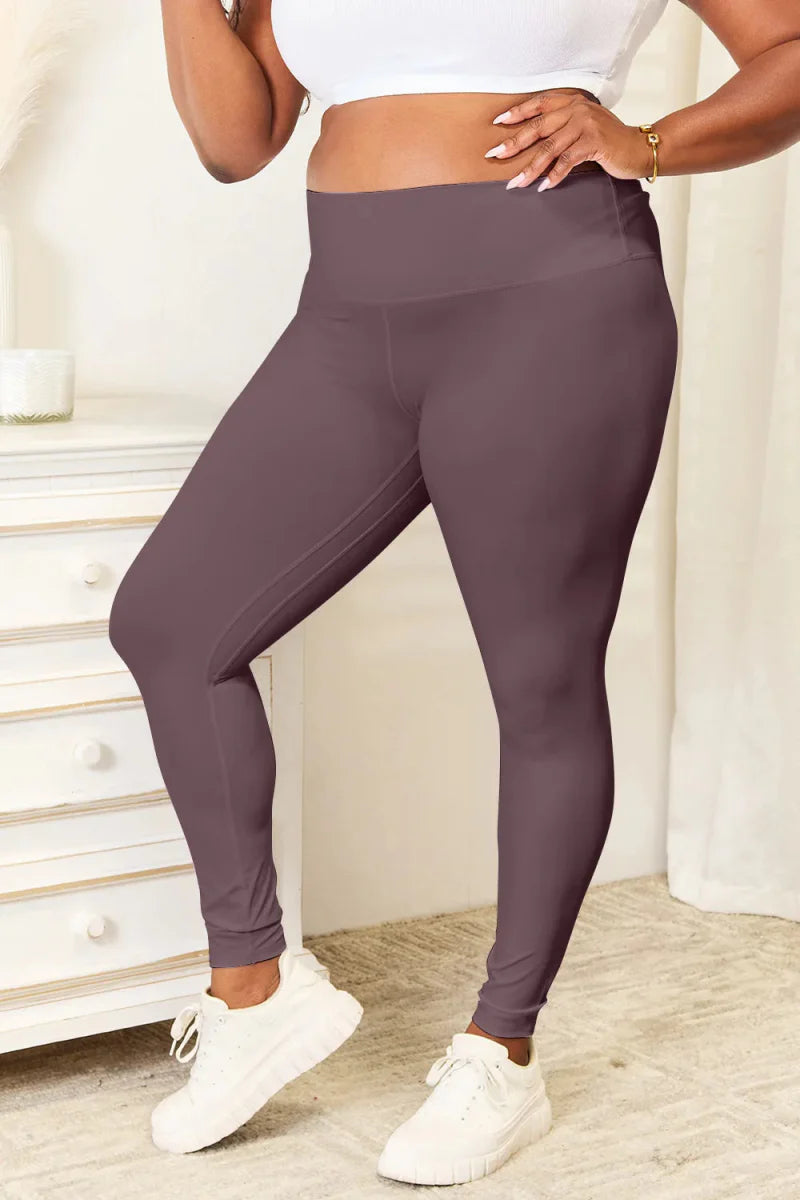 Double Take Wide Waistband Sports Leggings for Comfort