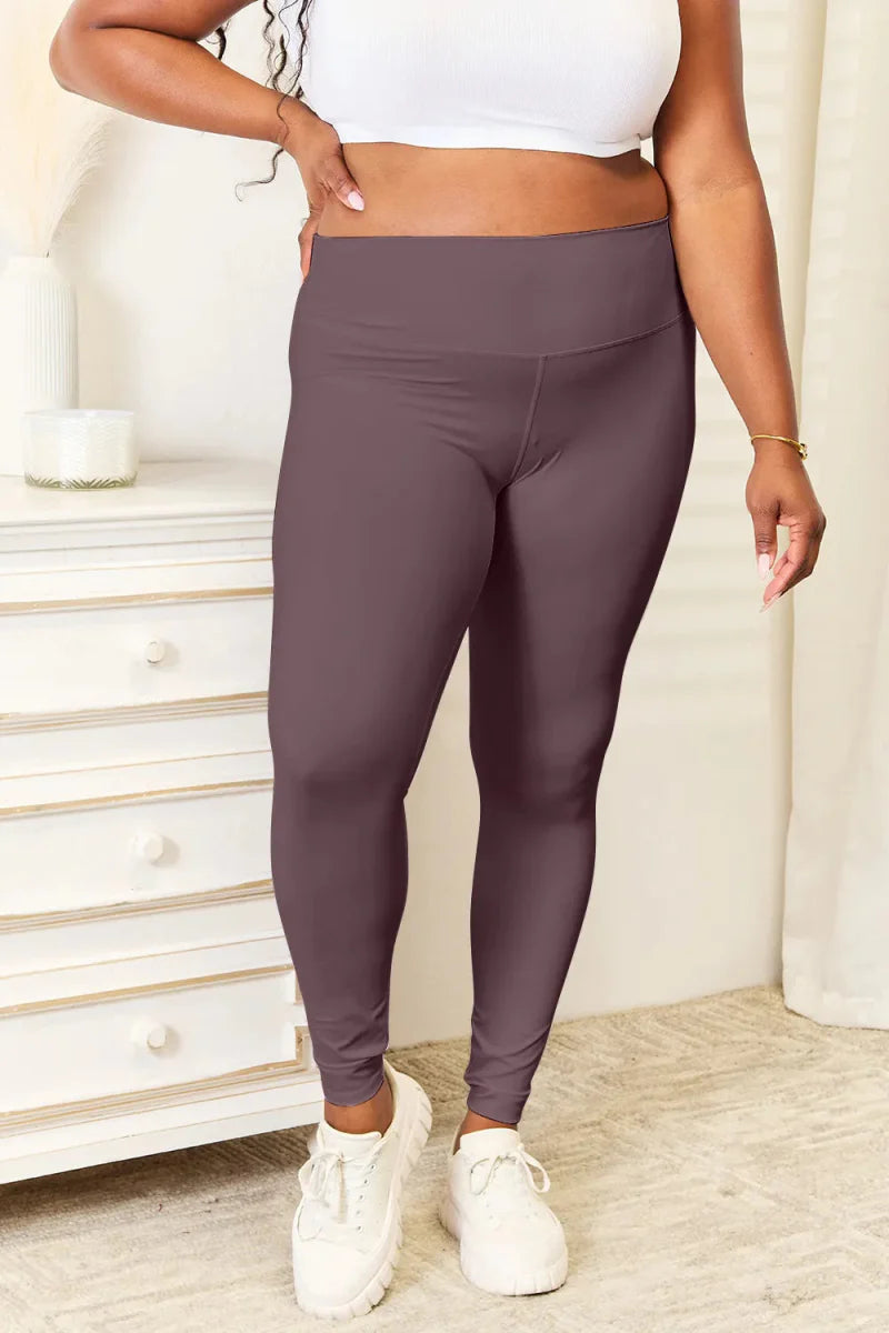 Double Take Wide Waistband Sports Leggings for Comfort
