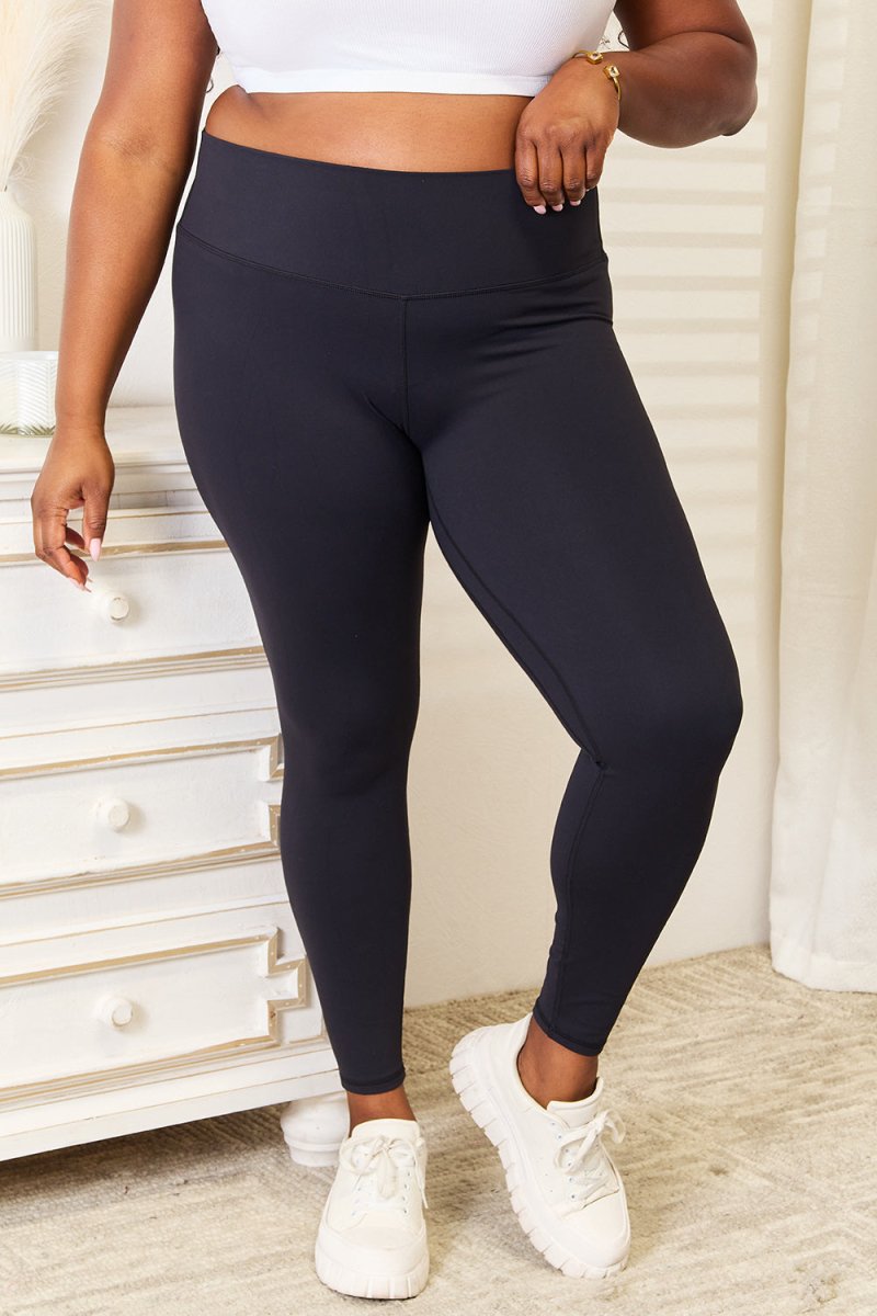 Double Take Wide Waistband Sports Leggings for Comfort