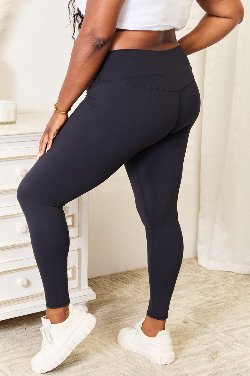 Double Take Wide Waistband Sports Leggings for Comfort