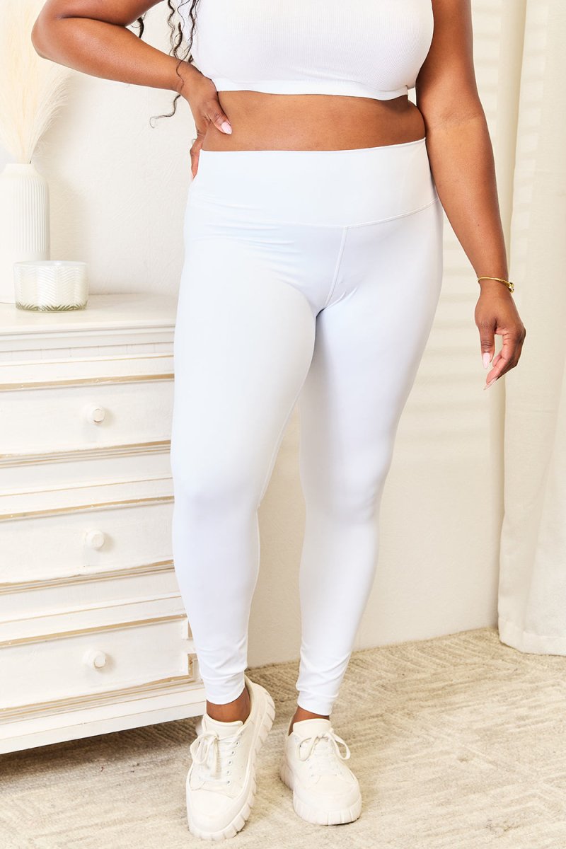 Double Take Wide Waistband Sports Leggings for Comfort